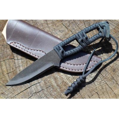 ふるさと納税 南国市 【晶之作】アウトドアナイフ:MASANO　白鋼【パラシュートコード　黒】皮ケース |  | 01