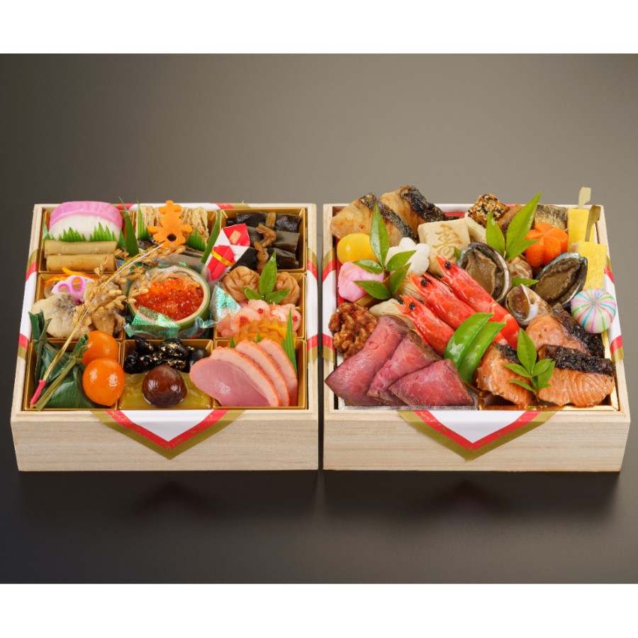 ＜京料理濱登久＞おせち和二段重(冷蔵/3～4人前)【12月31日お届け】