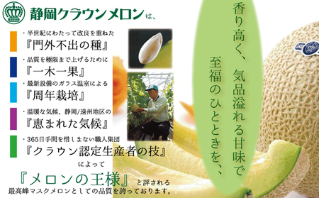 ★発送月選択できる返礼品★ 『クラウンメロン（山級）特大玉  1玉』 ギフト箱入り メロン 人気 厳選 ギフト 贈り物 デザート グルメ  袋井市 10月発送