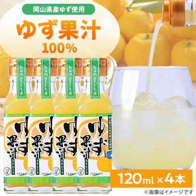 ふるさと納税 久米南町 久米南町産　ゆず果汁(ストレート)120ml×4本セット