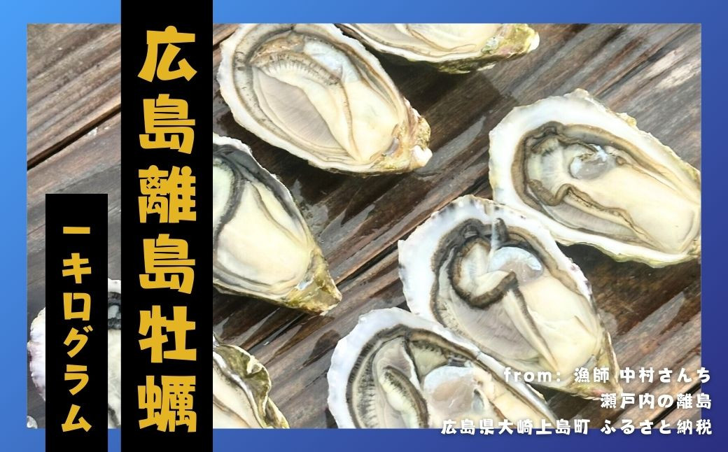 [11〜2月発送] 広島の離島から届く牡蠣 約1kg (加熱用) 殻付き牡蠣 ナイフ・軍手付き 瀬戸内 大崎上島