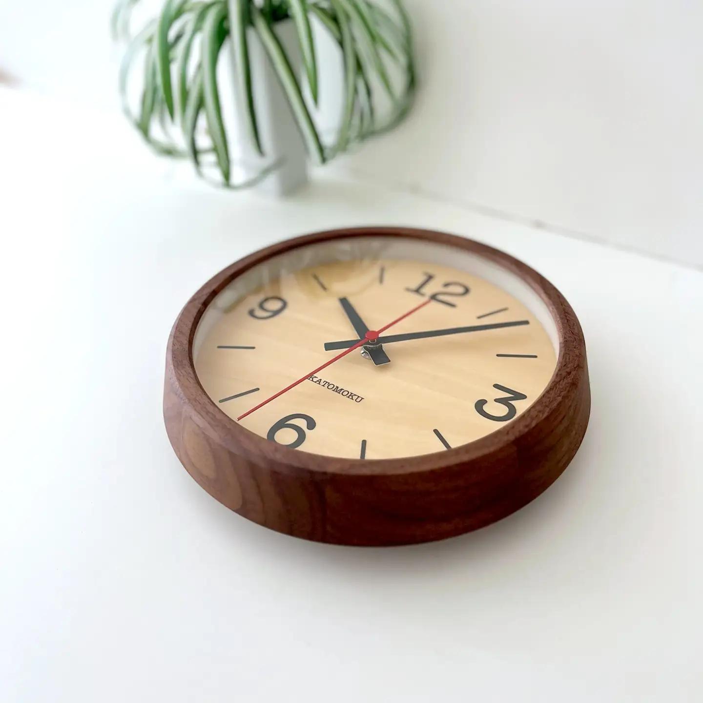KATOMOKU muku clock 木製掛け時計（ウォールナット）km-136WA