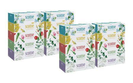 【ふるなびWEEK対象】【スコッティ】ティシュー フラワーボックス 250組 5箱パック×4セット 合計20箱 ティッシュ 日用品 生活必需品 消耗品 紙 まとめ買い 備蓄 防災備蓄 デザインボックス