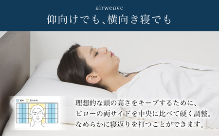 エアウィーヴ 枕 【3営業日以内に発送】 ピローS-LINE × ケース ソフトタッチ ネイビー ｴｱｳｨｰｳﾞ
