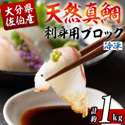 ふるさと納税 佐伯市 佐伯産 天然真鯛 刺身用ブロック (計1kg)
