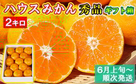 
            ハウスみかん約2kg（化粧箱入） みかん 温州ミカン 2kg 甘い 秀品 柑橘類 糖度 6月 7月 8月 ハウスみかん フルーツ 先行予約 九州 大分 杵築 ＜132-011＞
          