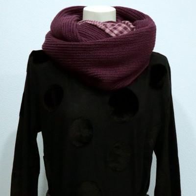 ふるさと納税 見附市 花柄ジャガードスヌード C/#エンジ |  | 03