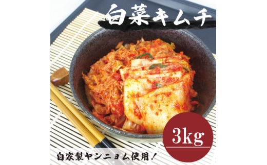 ＜国産＞白菜キムチ(3kg株)慶尚北道英陽産の唐辛子使用!自家製ヤンニョム　絶品おつまみ・漬物【1715709】
