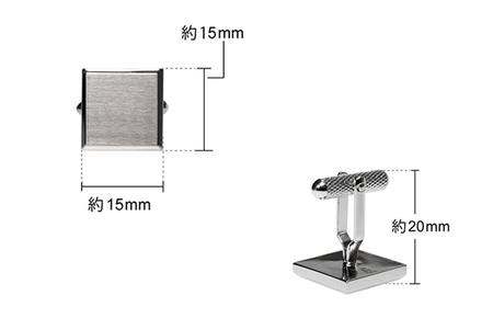 【スピード発送】４面カットカフス ブラックシルバー