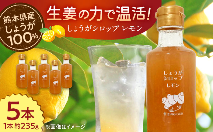 
            しょうがシロップ レモン 約235g×5本 セット【ジンジベル】 [AYAD009]
          