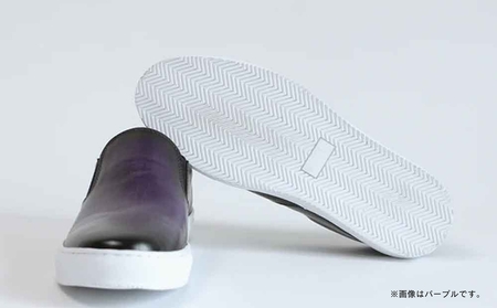 千手染レザースニーカー MO-1902 (カラー：パープル、サイズ：25.0cm)