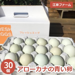 江原ファーム　アローカナの青い卵 ３０個 割れ補償 | 卵 30個 玉子 たまご タマゴ 生卵 鶏卵 生みたて 産みたて アローカナ 新鮮 濃厚 健康 青い卵 TKG たまごかけごはん ご飯のお供 国産 ギフト 贈答 贈り物 お中元 お歳暮 プレゼント 茨城県 古河市 直送 農家直送 産地直送 _AG01