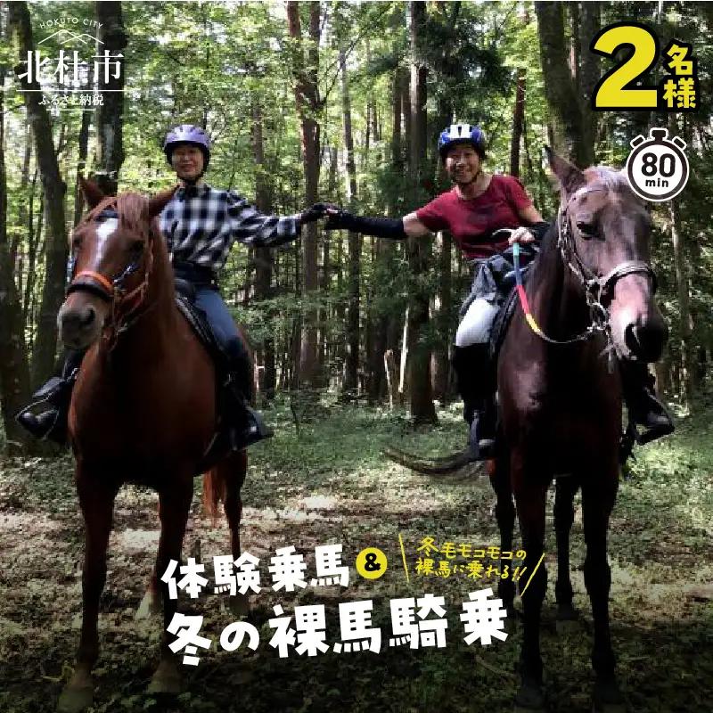 体験乗馬と冬の裸馬騎乗 ペアチケット（11～3月実施）　乗馬体験 チケット ペア ペアチケット 乗馬 裸馬 自然 初心者も安心 11月～3月実施 体験 馬 騎乗 [h034]