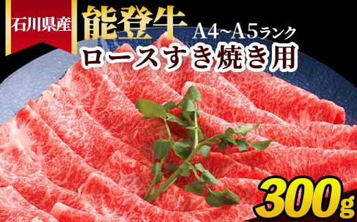 石川県産 能登牛（A4～A5）ロースすき焼き用 300g ※2025年1月以降に順次発送予定
