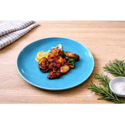 【ふるさと納税】直径27cm陶器大皿 2枚 ブルー【1704580】