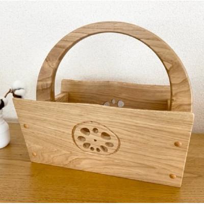 ふるさと納税 藤枝市 栗の木の贅沢小物　ハスバスケットH