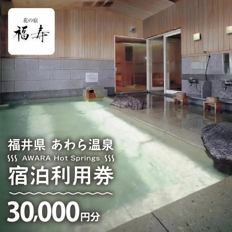 あわら温泉 宿泊利用券 30,000円分 ／ 宿泊券 利用券 旅館 ホテル チケット ペア 観光 旅行 源泉 大浴場 露天風呂 [aw013-j016]