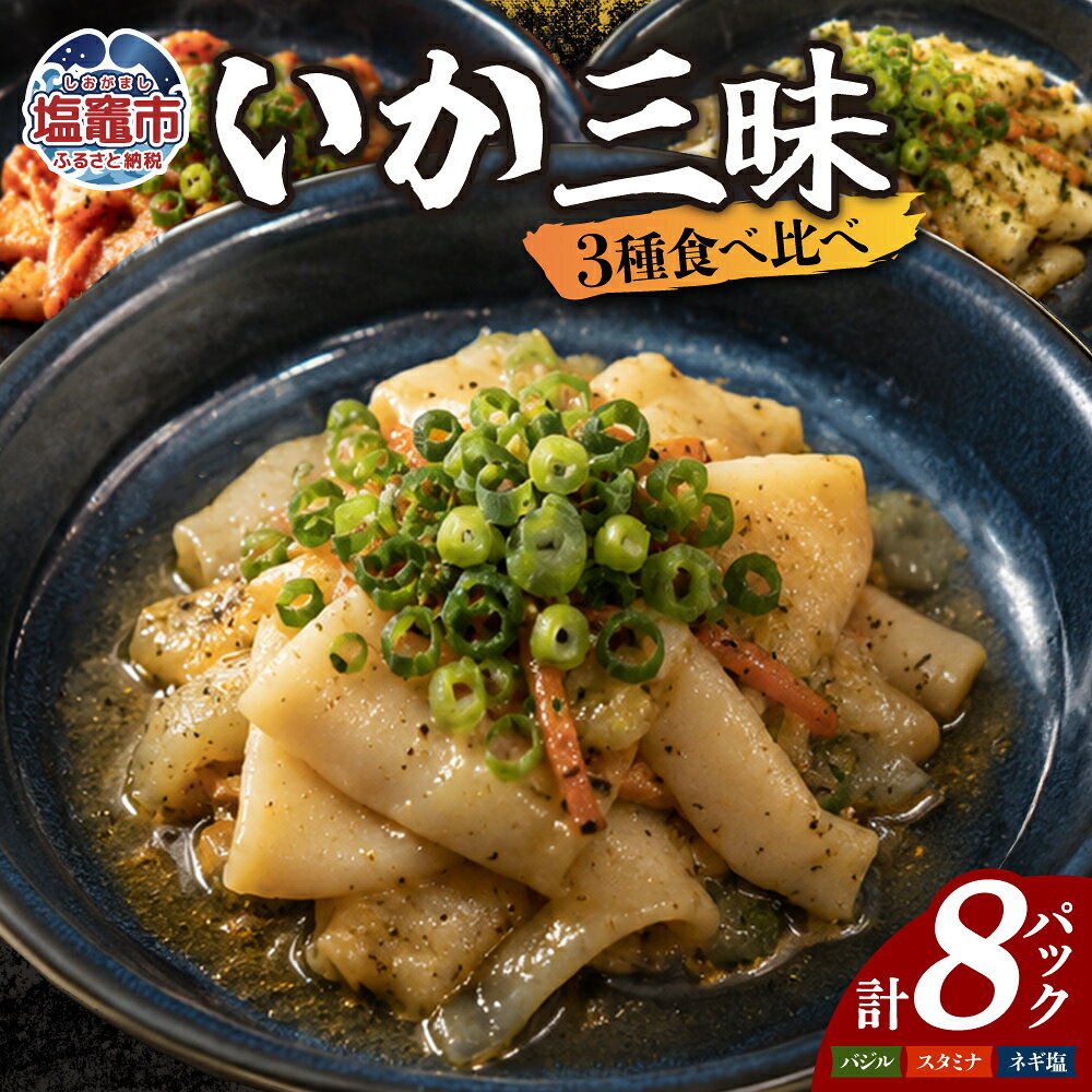【ふるさと納税】いか三昧 食べ比べセット（バジル・ネギ塩・スタミナ） | sh00033