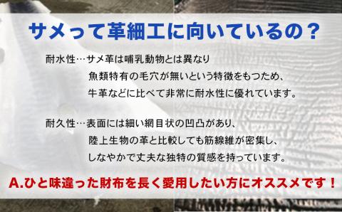 【ふるさと納税】サメ革コインケースCowMix　Blue　財布　財布　革製品　工芸品　サメ　鮫　RYUKYU SHARK　革　ファッション　小物　コインケース　うるま　沖縄　革財布