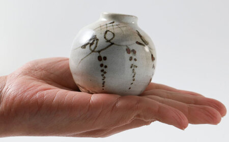 【唐津焼】絵粉引花入/ 花瓶  一輪挿し シンプル / 佐賀県 / 大杉皿屋窯[41ABAC006]