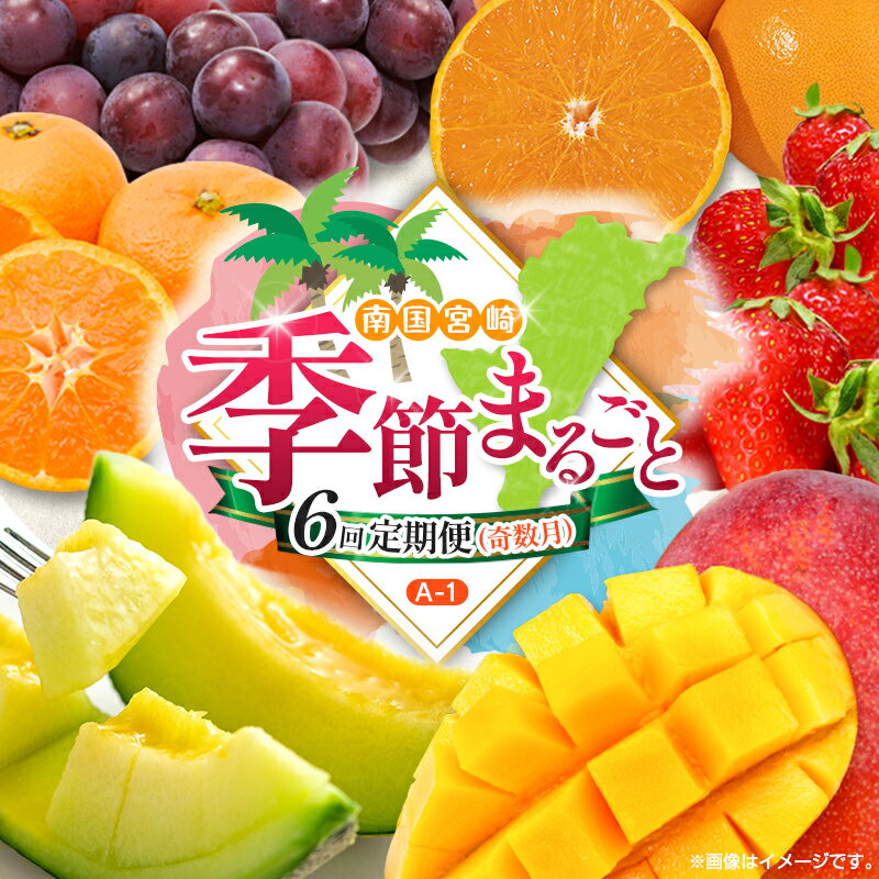 【ふるさと納税】【奇数月 6回定期便】旬 人気 フルーツ 南国宮崎産 太陽のタマゴ ピオーネ いちご みかん メロン マンゴー 柑橘 ぶどう 果物 詰め合わせ 宮崎県 九州＜A-1コース M110＞