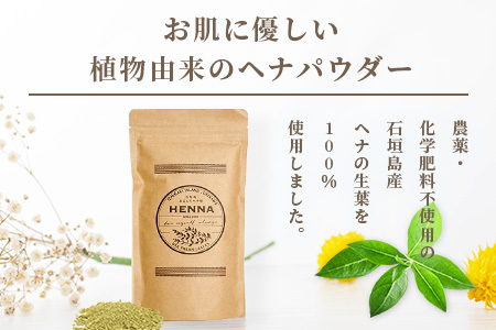 「石垣島産 ヘナパウダー1袋(100g) ＆ ヘナ石鹸1個(50g)セット」 【 美容 石鹸 オーガニック 無添加 】 NE-1