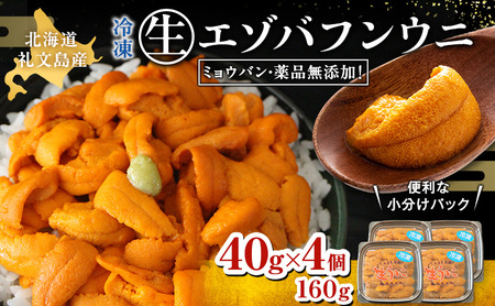 うに 礼文島産 生うに エゾバフンウニ うに【40g×4個】