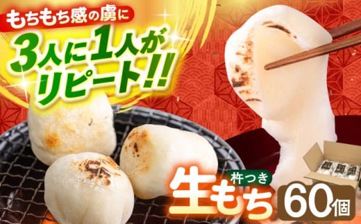 【つきたて発送】 本格 杵つき 生もち 60個 (10個×6パック)《築上町》【アルク農業サービス合同会社】 餅 お餅 もち 丸もち おもち 保存料不使用 添加物不使用 お雑煮 ぜんざい 焼き餅 きなこもち おやつ [ABAB001] 15000 15000円