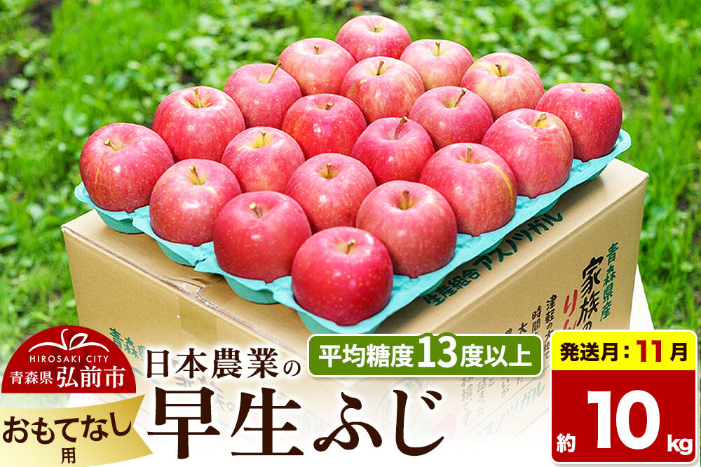 【26年11月発送】りんご 早生ふじ【おもてなし用】約10kg 平均糖度13度以上 青森 果物 フルーツ 林檎 リンゴ くだもの 先行受付 [先行受付 産地直送 アップル 青森県 弘前市]