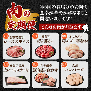丸福 肉の定期便（6回／偶数月）｜佐賀牛 牛肉 定期便【Z117】