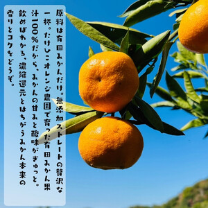 ［無添加］有田みかん100%のジュース1,000ml×2本 みかんジュース 濃厚 柑橘 果物 フルーツ 甘い 100％ストレートジュース ［MS132］