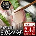 【ふるさと納税】【定期便 全3回】かのやカンパチフィーレ 800g ×3回 合計2.4kg 鹿児島県産 国産 かんぱち カンパチ 海産物 魚介 刺身 カルパッチョ ブランド【鹿屋市漁業協同組合】