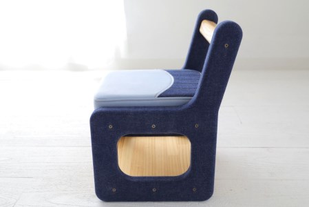 [知育にも役立つ] キッズ用チェアー (ネイビー) [0272]