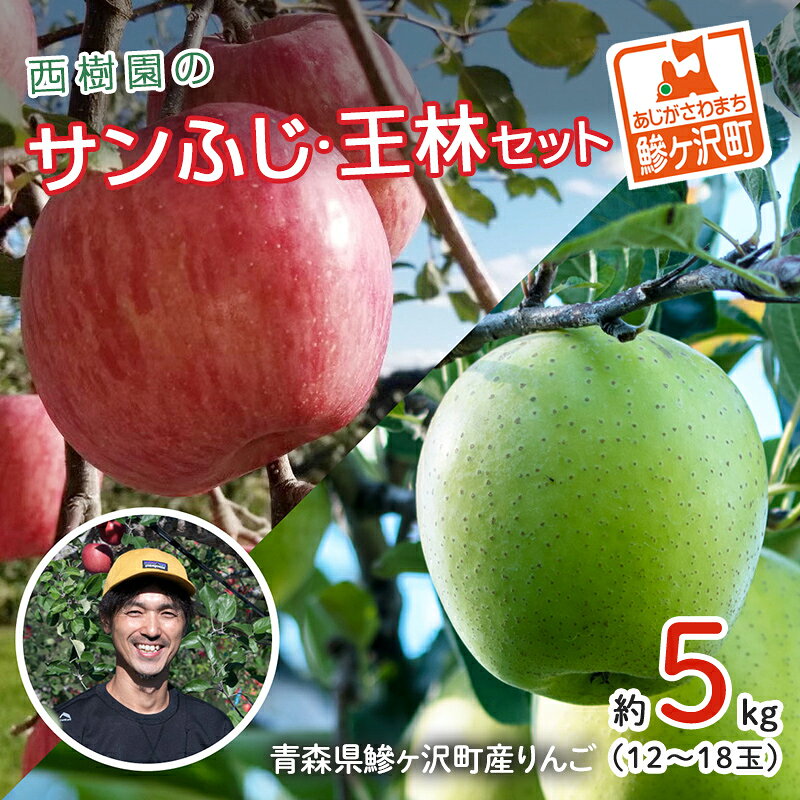 【ふるさと納税】りんご 青森 サンふじ 王林 約 5kg (12～18玉) リンゴ 詰め合わせ セット 青森県 鰺ヶ沢町産 西樹園 フルーツ 果物 果物類 白神山地 林檎 サンフジ ふじ　お届け：2026年11月15日～12月30日