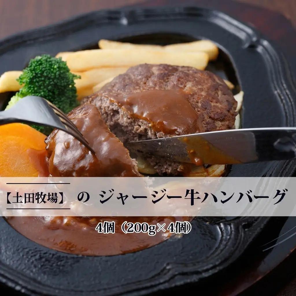 ハンバーグ 惣菜 ジャージー牛 土田牧場 ハンバーグ【200g×4個】【レトルト】