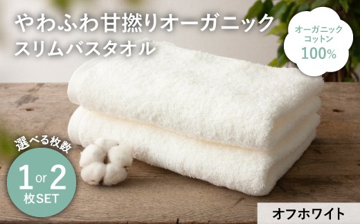 
                  ＜選べる枚数＞やわふわ甘撚りオーガニック スリムバスタオル(オフホワイト・1枚/2枚) 【m100-23】【トクダ】
                