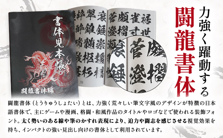 昭和書体見本帳 書体 闘龍書体編 株式会社昭和書体《30日以内に出荷予定(土日祝除く)》鹿児島県 さつま町 書体見本帳 昭和書体 闘龍書体