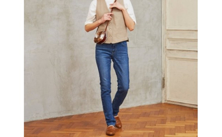 レディースジーンズ SOMETHING STANDARD SKINNY(SKY36-146)【中色ブルー】 26～30インチ【 ファッション 女性 民芸品 工芸品 伝統技術  】 28インチ