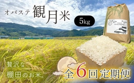 【令和7年産 新米予約】【定期便6ヶ月】贅沢な棚田のお米 オバステ観月 ( 5kg ) 令和7年産｜ 精米 白米 コシヒカリ 姨捨 信州 千曲市 長野県産