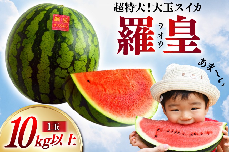 
                  BG060【令和9年度出荷分】超特大！大玉スイカ～羅皇（ラオウ）～（10kg以上）[先行予約 数量限定 すいか スイカ 西瓜 フルーツ 果物 大玉 長崎 長崎県 島原市] 
                