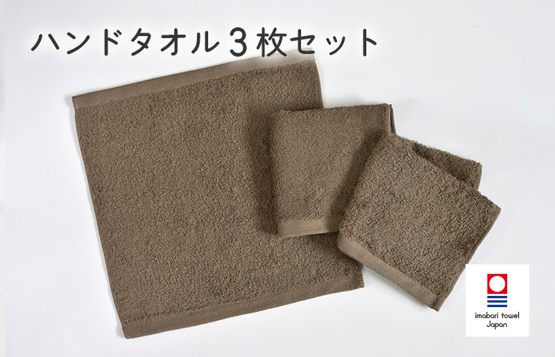 
            ミニマルタオル　ハンドタオル　3枚セット（ブラウン）【I002140WT3BR】
          
