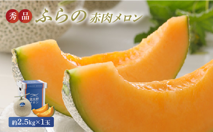 【2025年8月上旬より発送】ふらの 赤肉 メロン 約2.5kg×1玉 北海道 富良野市 (JAふらの) メロン フルーツ 果物 新鮮 甘い 贈り物 ギフト 道産 ジューシー おやつ ふらの ブランド 夏 