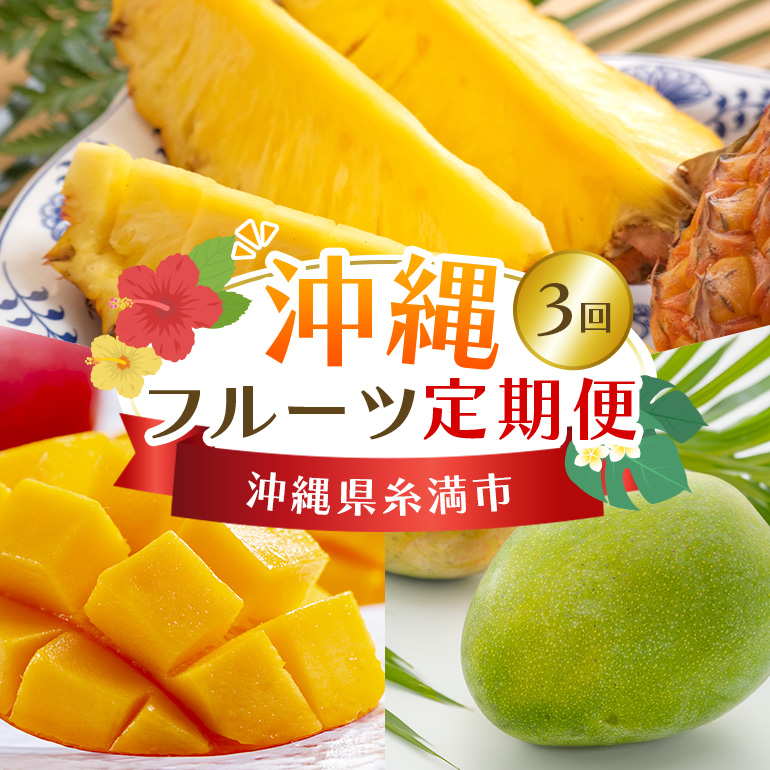 【定期便全3回】沖縄 フルーツ 定期便 3回 沖縄産パイナップル パイン マンゴー キーツマンゴー フルーツ定期便 果物 パイナップル 沖縄マンゴー 沖縄 夏 旬 フルーツ くだもの 定期便 3ヶ月 3か月 3カ月 沖縄県 糸満市 【 先行予約 2026年 発送 】