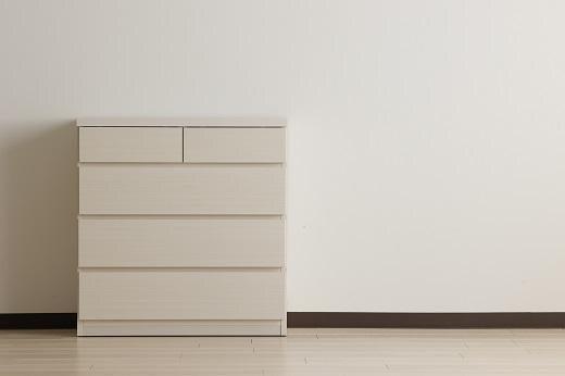 【洗面所などの限られた空間に便利】薄型チェスト 75cm幅4段（ナチュラル木目）