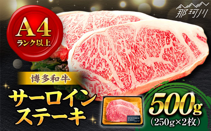 
            【年内発送対象】【溢れる肉汁と濃厚な旨味】博多和牛 サーロイン ステーキセット 500g（250g×2枚）＜株式会社MEAT PLUS＞那珂川市 [GBW002]
          