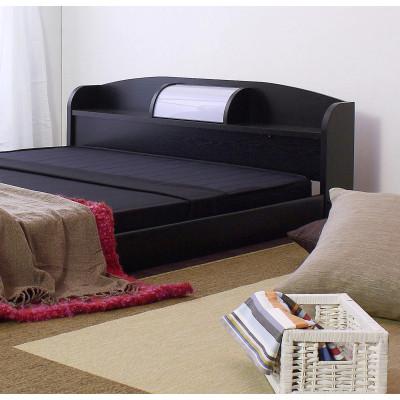 ふるさと納税 知立市 【組立付き】190セミシングルベッド(ブラック)ポケットコイルマットレス付(1428)