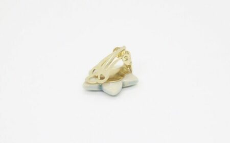 【美濃焼】 ききょう イヤリング 水色 瑞浪市 / TILEmade タイル アクセサリー ハンドメイド [AZCD012]