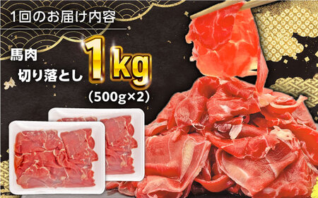 【全12回定期便】 馬小間切り落とし 1kg ( 500g × 2パック ) 【五右衛門フーズ】 [YBZ038]