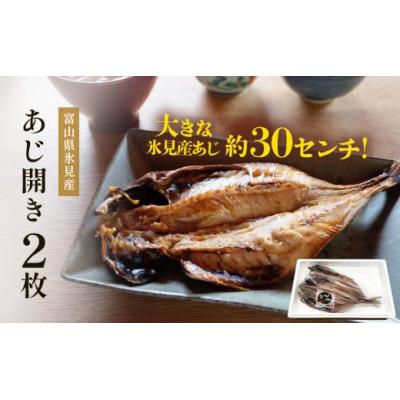 ふるさと納税 氷見市 氷見産あじ開き 2枚 約30センチ!富山湾海の幸 (冷凍)