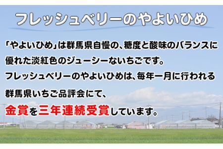 群馬県やよいひめ（いちご）約900g【３年連続金賞受賞！】